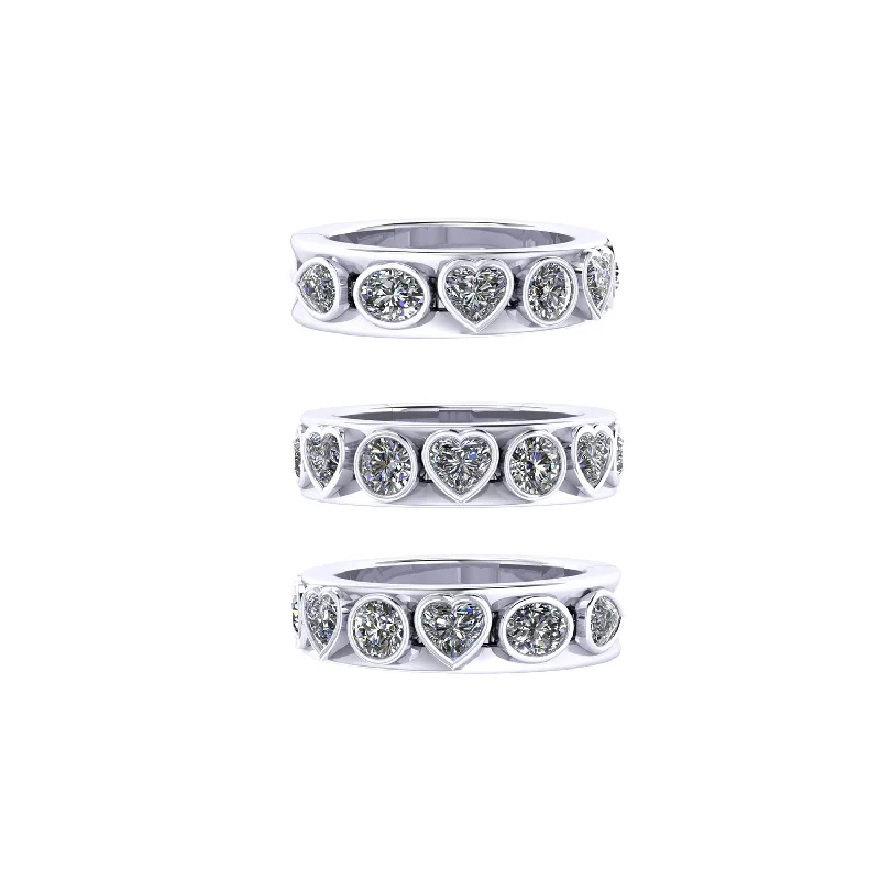 wedding bands with black diamonds for women-Mixed Shape Fancy Slider Ring™ Size 5