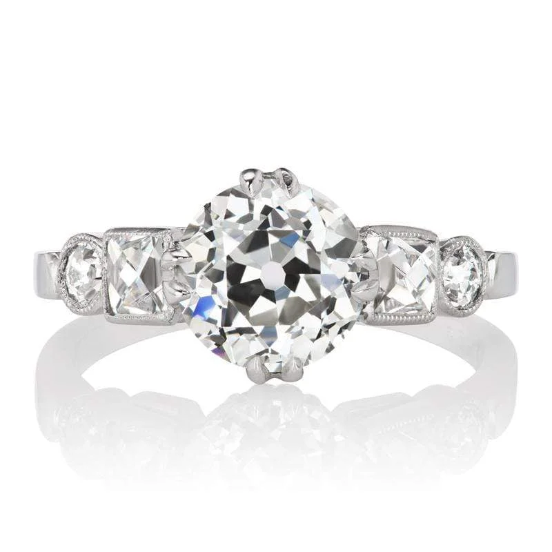 silver engagement rings with diamonds for women-Paloma 2.06