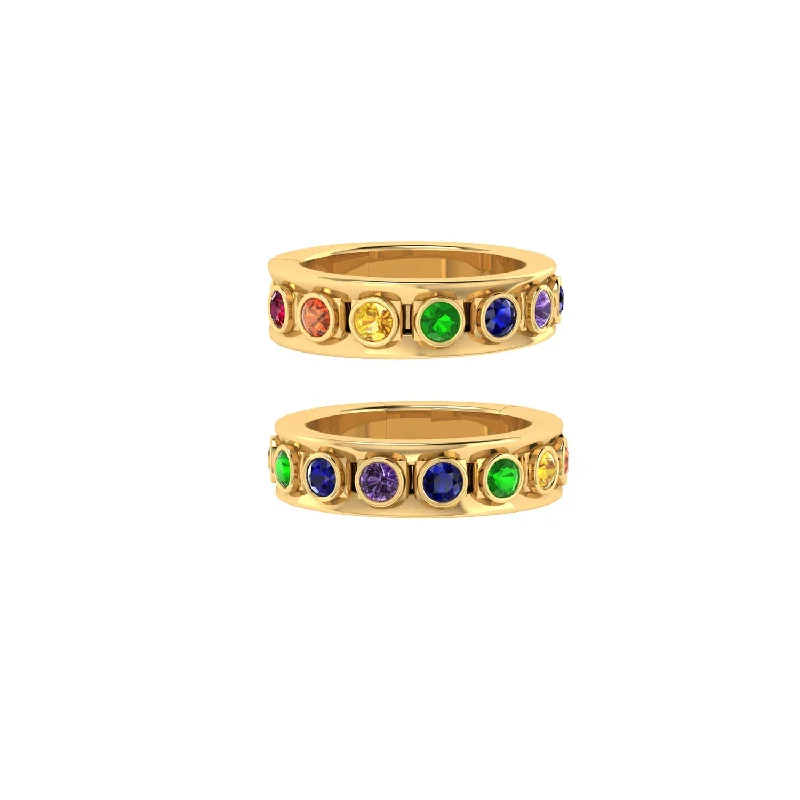 women’s rings with diamonds and emeralds-Rainbow Fancy Slider Ring™ Size 8