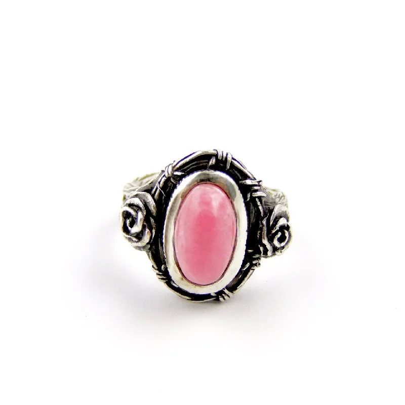 custom wedding rings with multi-stone designs-Rhodochrosite TIMH Ring