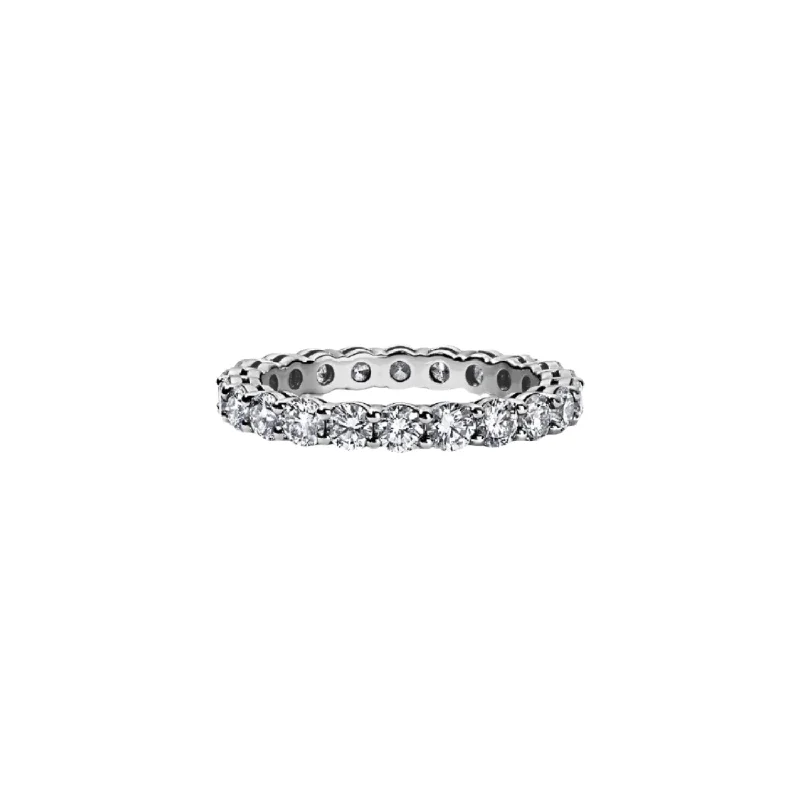 silver engagement rings for couples-Round Eternity Band 1.79ct