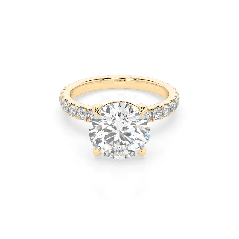 vintage rings for women with diamonds-Teya Engagement Ring - Yellow Gold