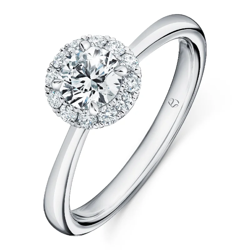 women’s titanium rings with diamonds-Vela Diamond Halo Ring