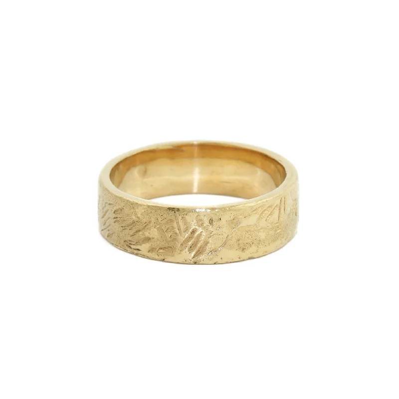 women’s signet rings in gold-Yellow Gold x 6mm "Rebel" Cigar Band