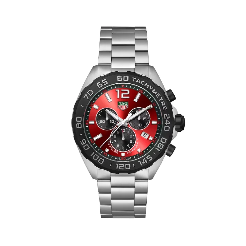 women’s watches with interchangeable leather bands -TAG HEUER FORMULA 1 QUARTZ CHRONOGRAPH 43MM CAZ101AN.BA0842