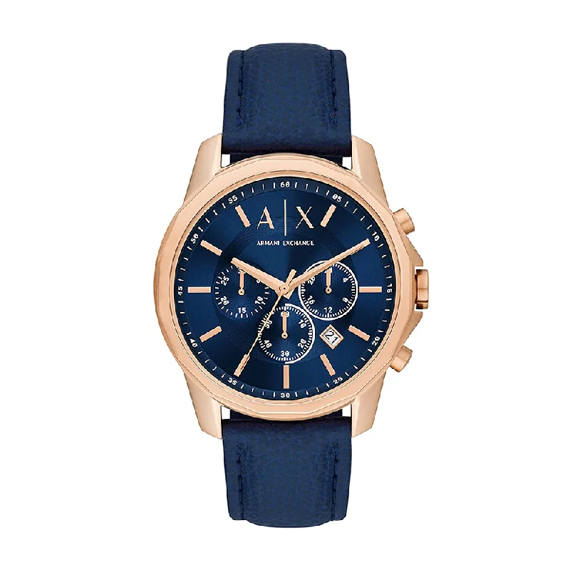 affordable luxury watches with quality craftsmanship for men -Armani Exchange Banks Chronograph Quartz Blue Dial Men's Watch AX1723