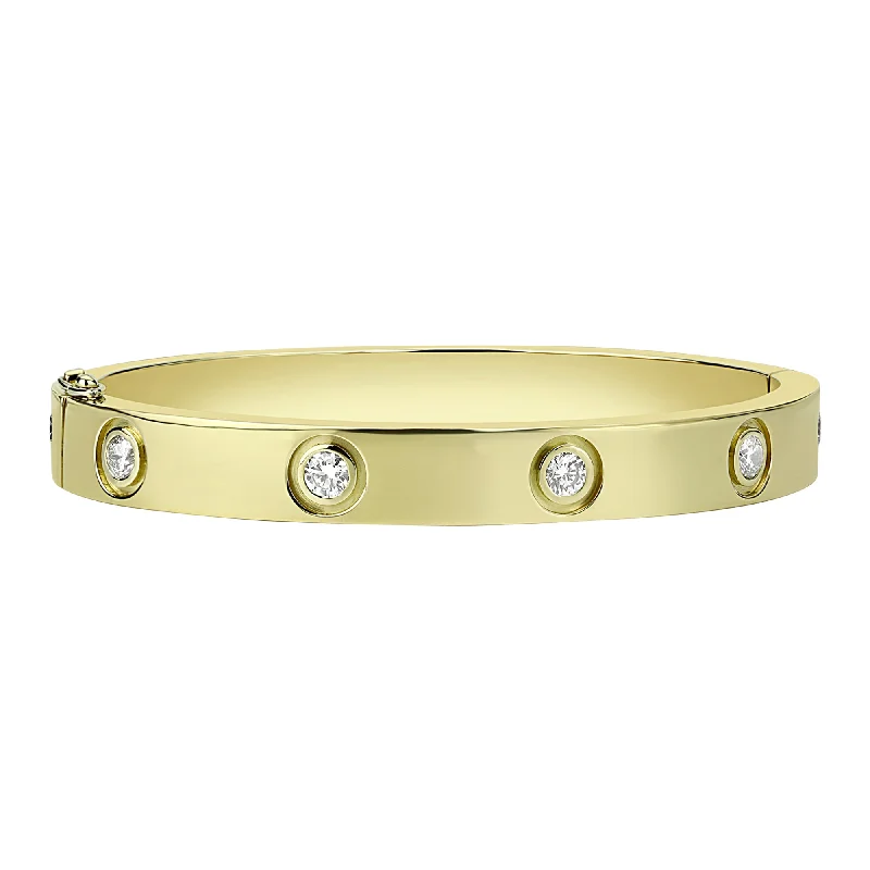 women’s gold rings with colored diamonds-Bangle - Diamond (2306A)