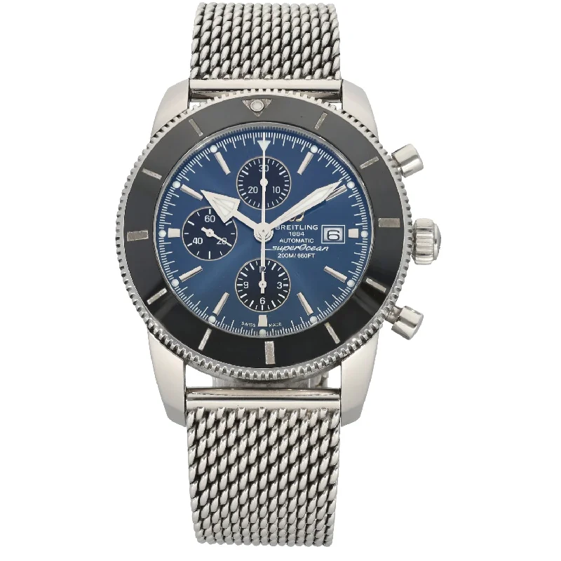 men's watches with luxury designs for collectors -Breitling Superocean A13312 46mm Stainless Steel Watch