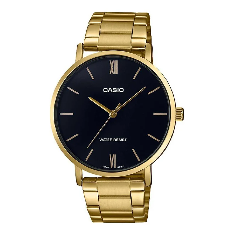 sleek men’s watches with thin metal bands -Casio Analog Black Dial Men's Watch-MTP-VT01G-1BUDF (A1777)