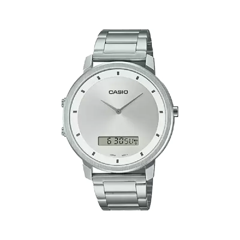 high-tech digital watches for athletes with GPS -Casio ENTICER A1960 Silver Analog-Digital Men's Watch