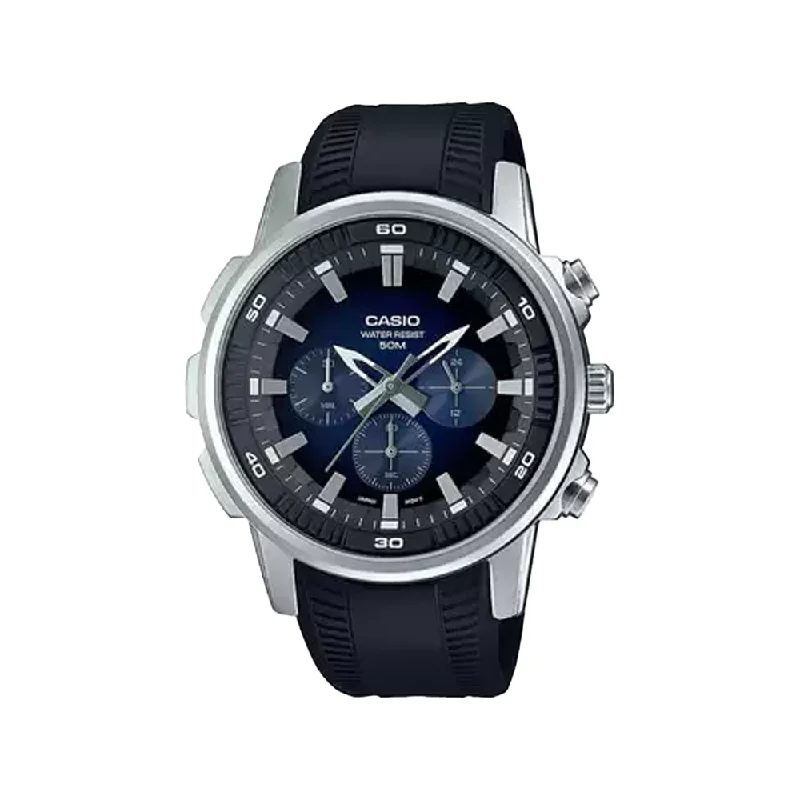 men's watches with vintage design and leather strap -Casio ENTICER A1965 Black Analog Men's Watch