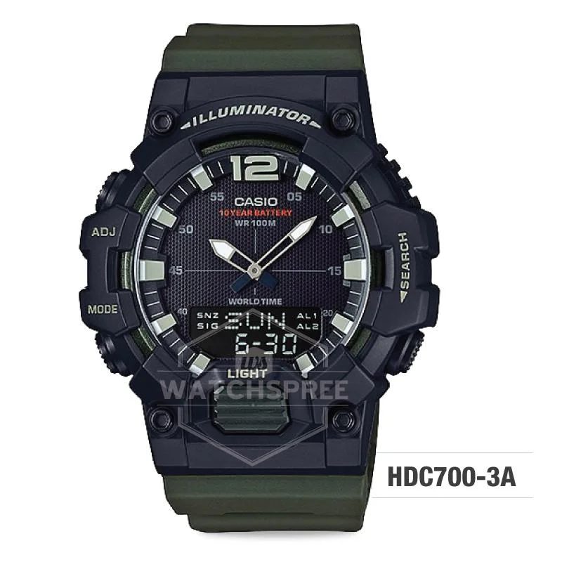 affordable luxury watches for men with high-end look -Casio Men's Analog-Digital Combination Watch HDC700-3A HDC-700-3A