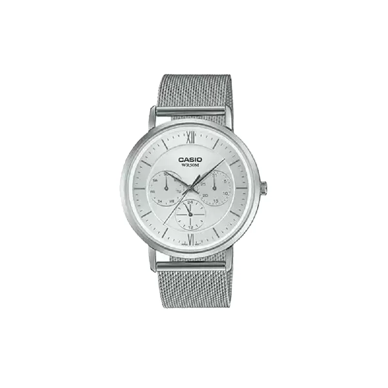 women's watches with elegant dials and sparkling accents -Casio Mens Enticer White Dial Metal Analogue Watch - A1922