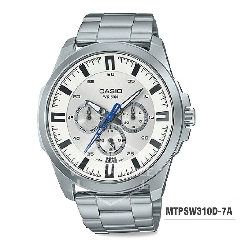 high-end watches for women with luxury features -Casio Men's Standard Analog Silver Stainless Steel Band Watch MTPSW310D-7A MTP-SW310D-7A