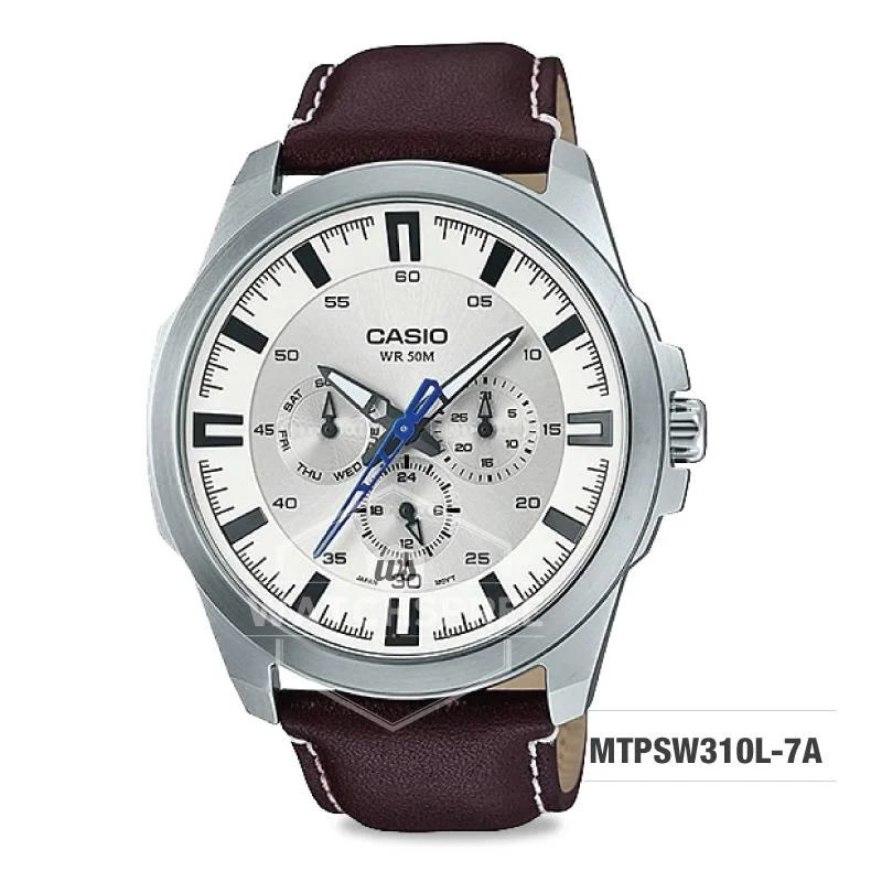 stylish sport watches for women with silicone bands -Casio Men's Standard Analog Dark Brown Leather Strap Watch MTPSW310L-7A MTP-SW310L-7A