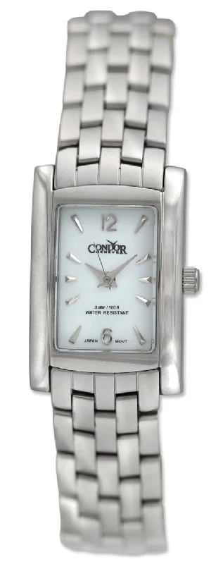 women's watches with classic design and slim bands -Condor Classic Stainless Steel Womens Watch White Dial CWS111