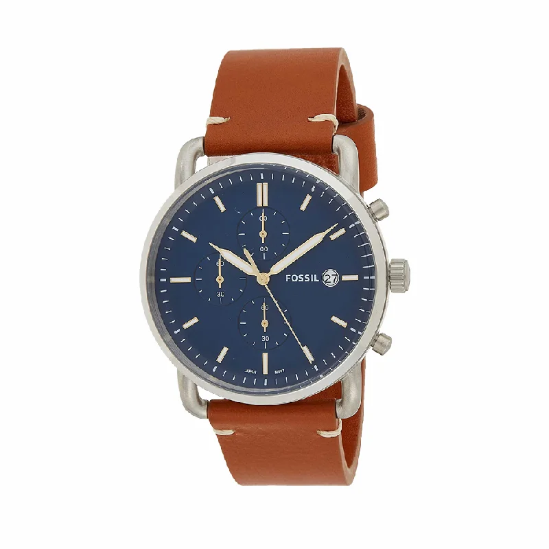 eco-friendly watches for men with natural materials -Fossil FS5401 The Commuter Analog Watch For Men