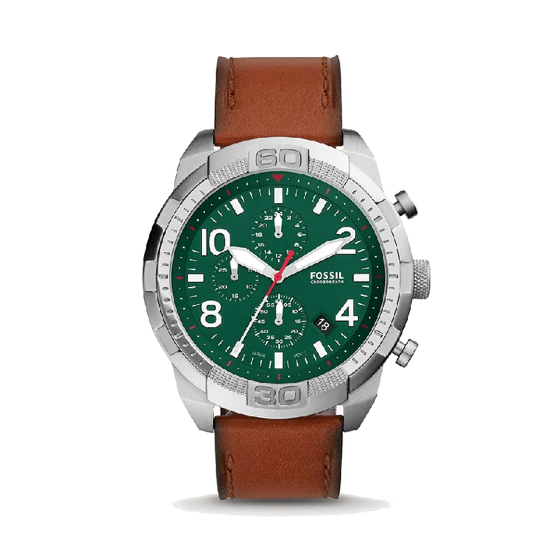 stylish sport watches for men with digital display -Fossil FS5738 Bronson Analog Green Dial Men's Watch