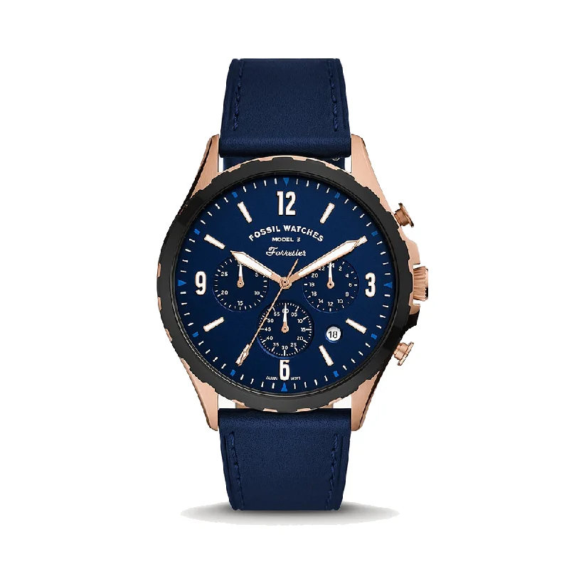 men's watches with interchangeable bands and modern design -Fossil FS5814 Forrester Analog Blue Dial Men's Watch