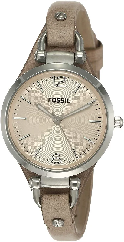 men's watches with interchangeable bands and modern design -Fossil Georgia Bone Leather Women's Watch ES2830