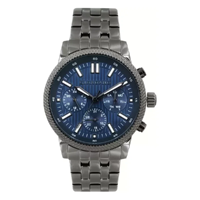 premium watches with solar technology for men -Giordano Analog Blue Dial Men's Watch 1824-22