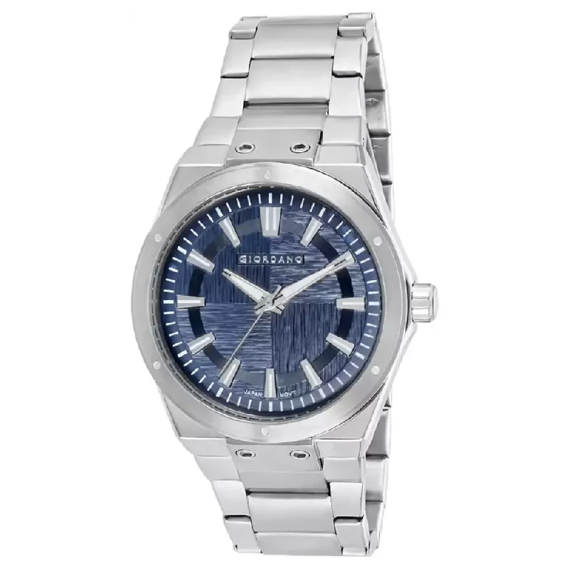 men's watches with smooth, polished metal bands -Giordano Analog Blue Dial Men's Watch 1948-22