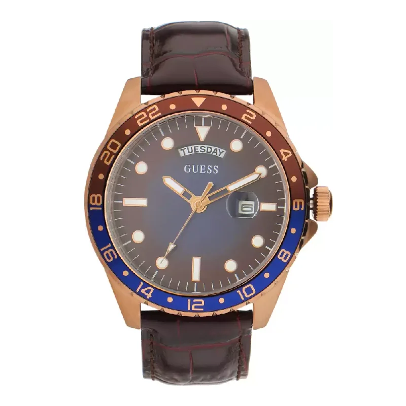 best watches for men with leather and rubber straps -Guess GW0221G2 COMET Analog Watch For Men