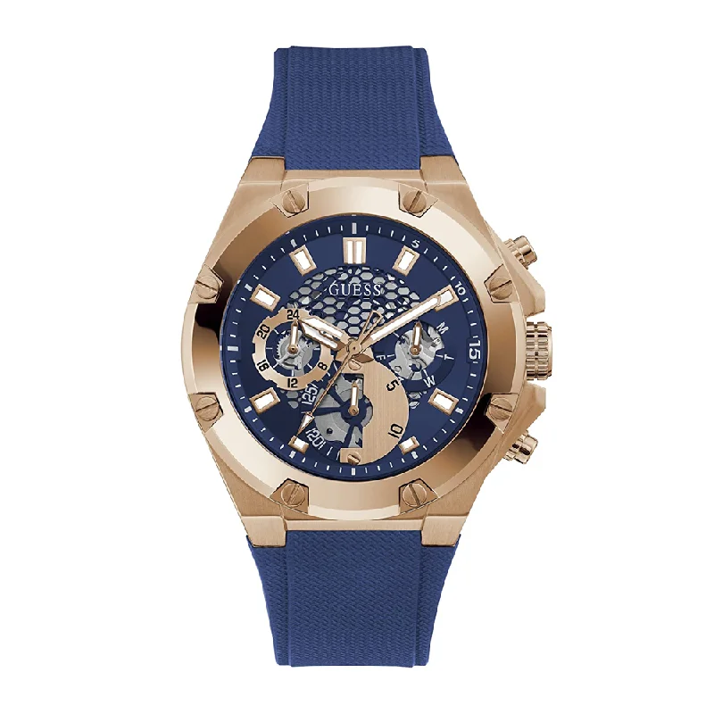 best watches for men with minimalist design and features -Guess GW0334G3 Blue Dial Men's Watch