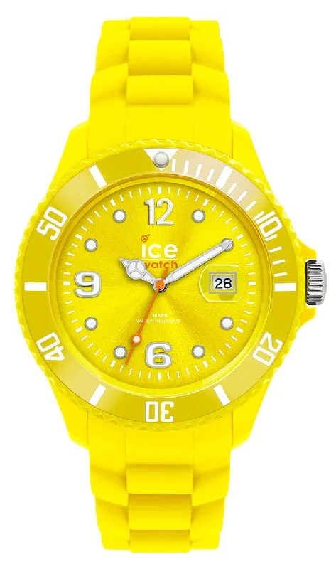 high-end dive watches for men with sapphire crystals -Ice-Watch Ice-Forever Sili Collection Polyamide & Silicon Unisex Yellow Watch SI.YW.U.S.09