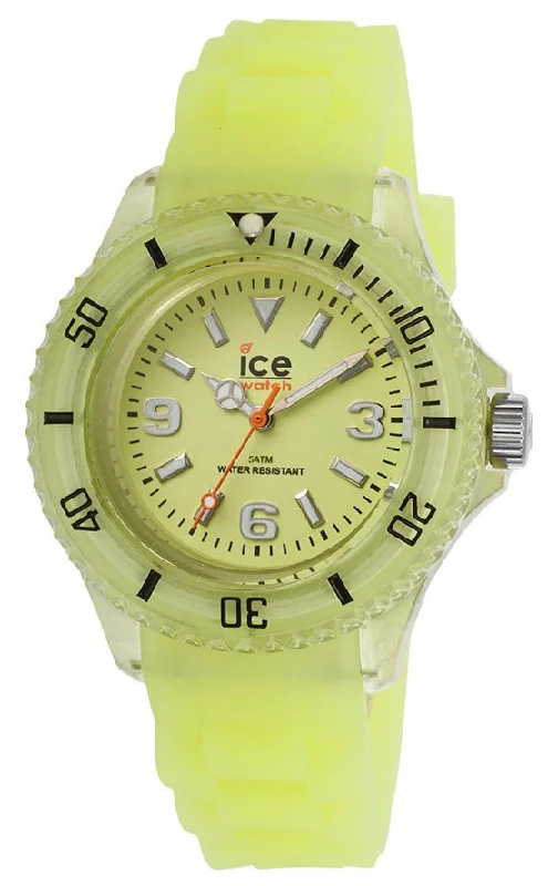 best men’s watches with chronograph and date window -Ice-Watch Ice-Glow Polyamide & Silicon Womens Yellow Watch GL.GY.S.S.11