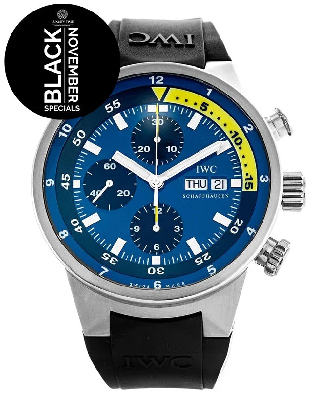 luxury sport watches with advanced materials for men -IWC Aquatimer Blue Dial Mens Watch