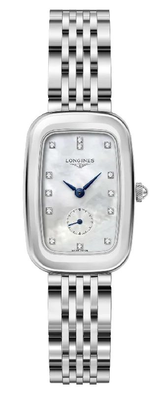 smartwatches for women with sleep and fitness tracking -Longines Equestrian Stainless Steel Womens Watch Mother-of-Pearl Dial L6.142.4.87.6