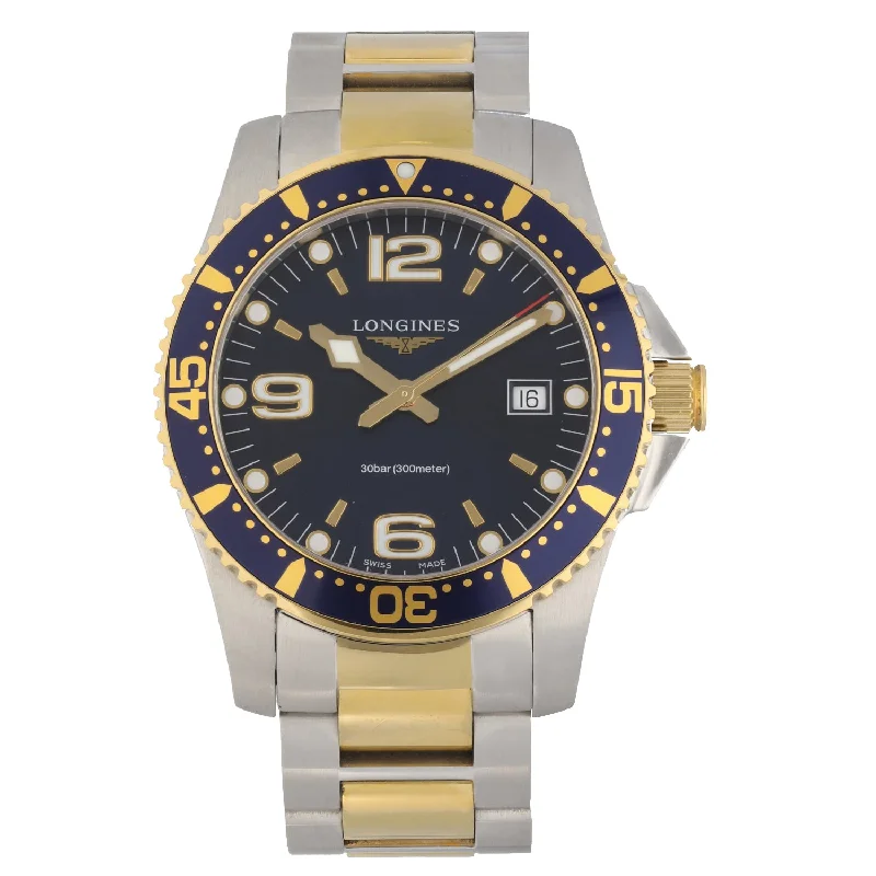 premium dive watches with rotating bezels -Longines Hydro Conquest L3.740.3 41mm Bi-Colour Watch