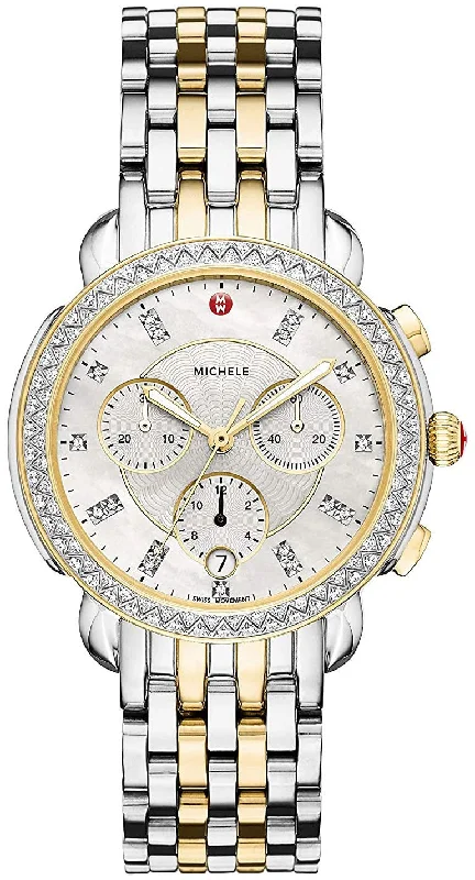 men's watches with robust build and sporty design -Michele Sidney Chronograph Diamond Two-Tone Womens Watch MWW30A000005