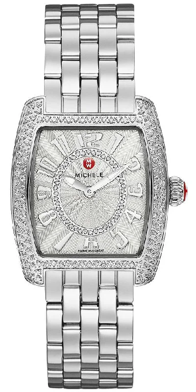 men's watches with unique dial patterns and colors -Michele Urban Mini  Stainless Steel Silver Dial Diamonds Women's Watch MWW02A000572