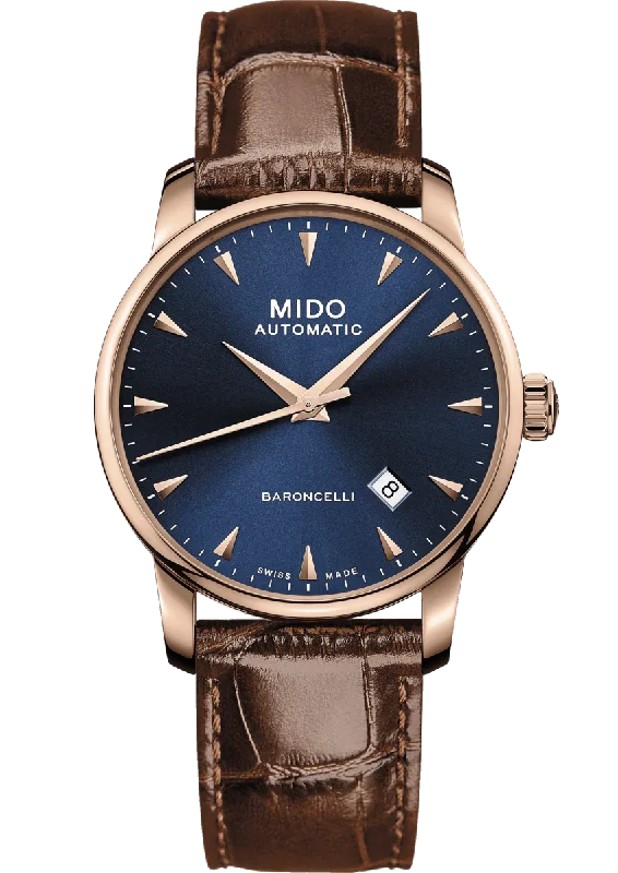 women's smartwatches with fitness and sleep tracking -Mido Baroncelli Midnight Blue Gent