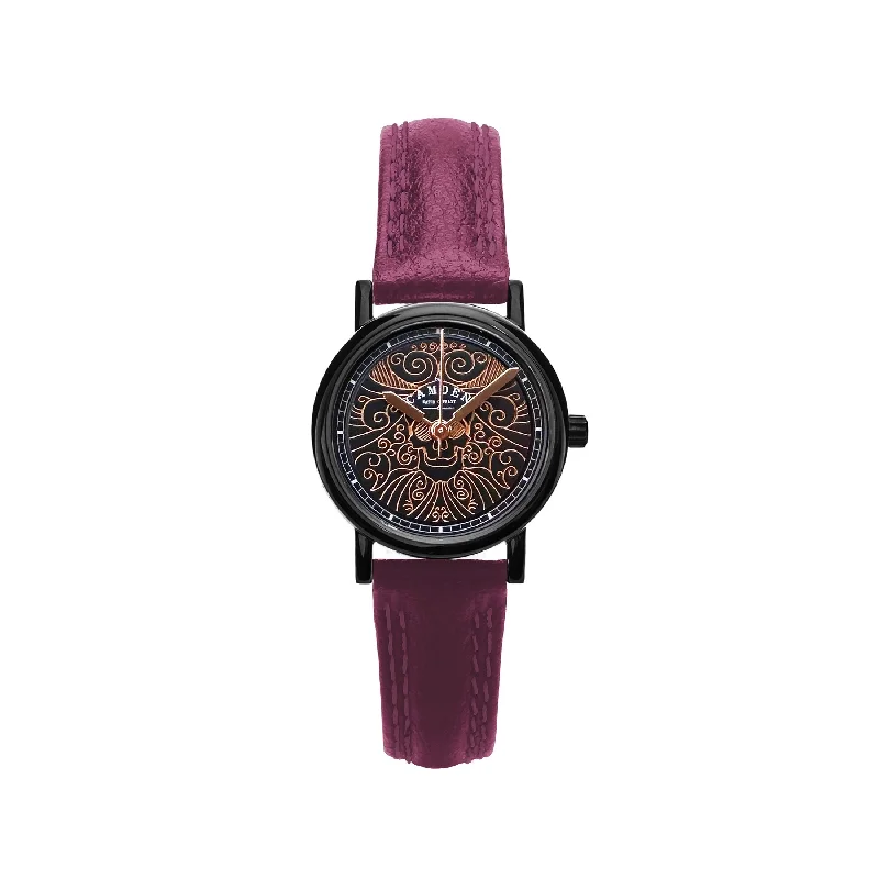 luxury watches with sapphire crystal glass for men -No.24 Memento Mori Oxblood