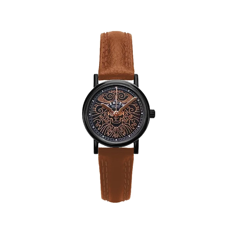 high-tech digital watches for athletes with GPS -No.24 Memento Mori Tan Strap