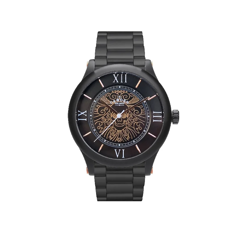 solar-powered women’s watches with modern look -No.253 Memento Mori Rose Gold and Metal Bracelet