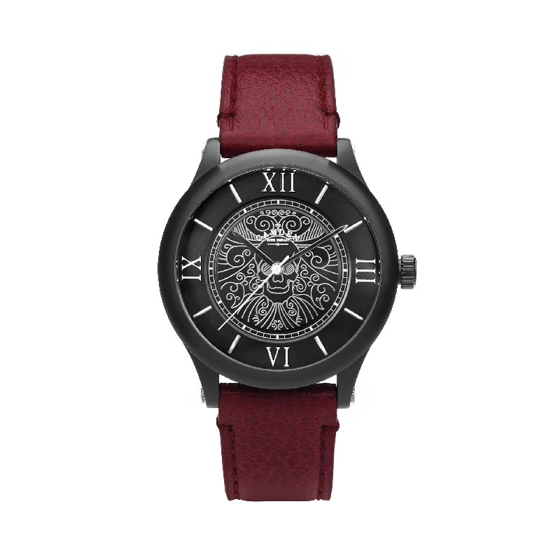 best men’s watches with chronograph and date window -No.253 Memento Mori Steel and Oxblood