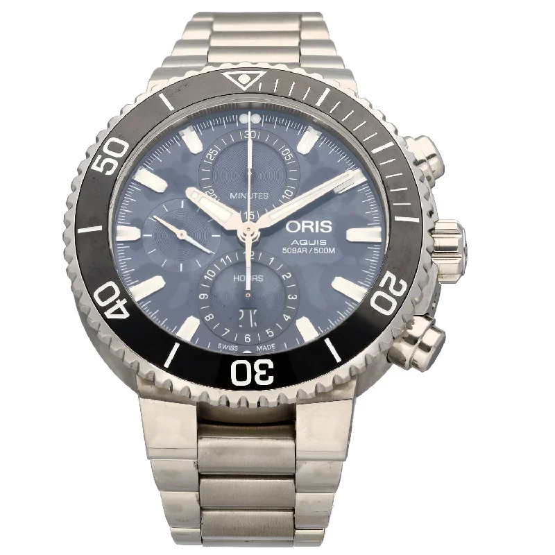 premium watches with luxurious leather bands for men -Oris Aquis 7743 45.5mm Stainless Steel Watch