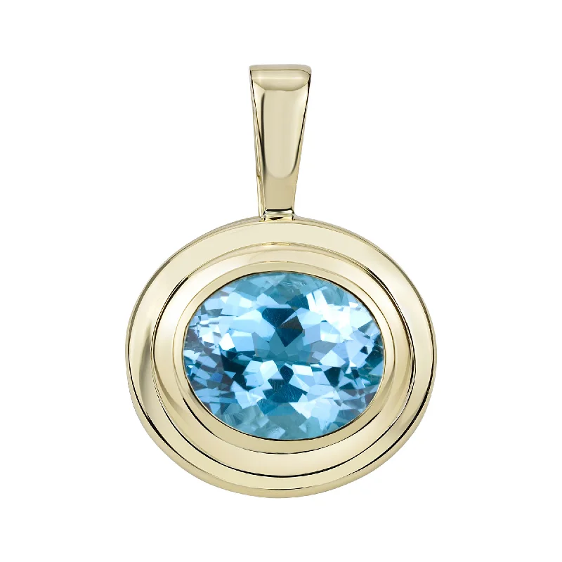 custom wedding rings for men with sapphires and rubies-Pendant -blue Topaz