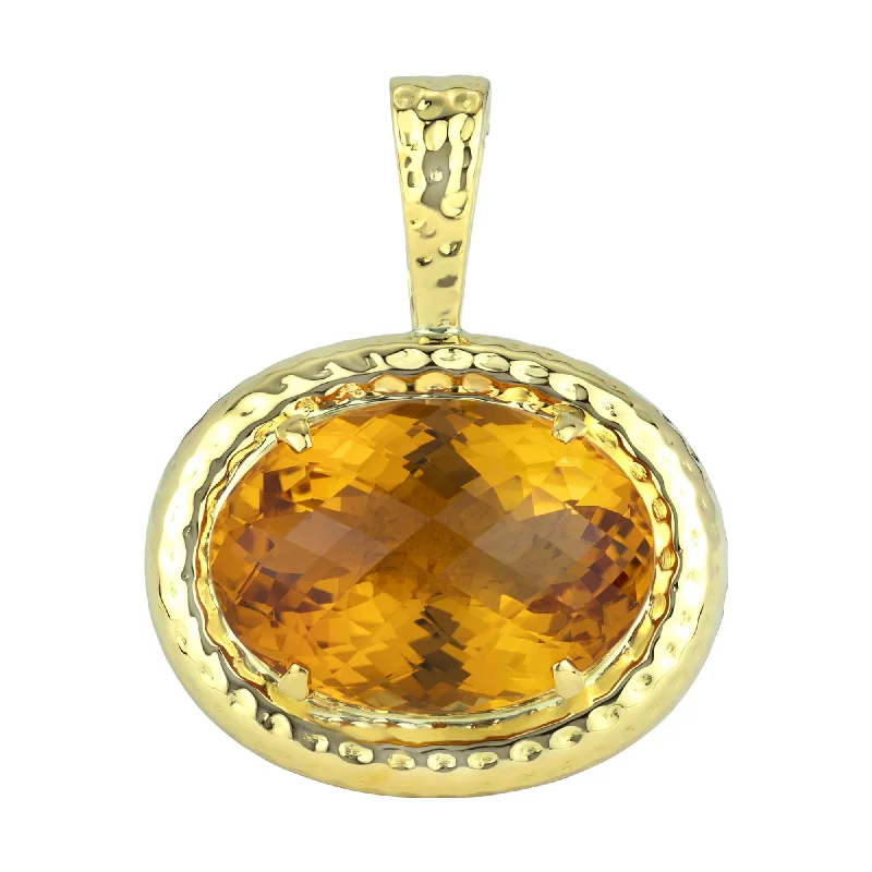 men’s rings with engraved names-Pendant - Citrine (2333C)