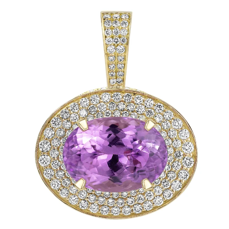 women’s wedding bands with rubies and sapphires-Pendant - Kunzite And Diamond (2359F)