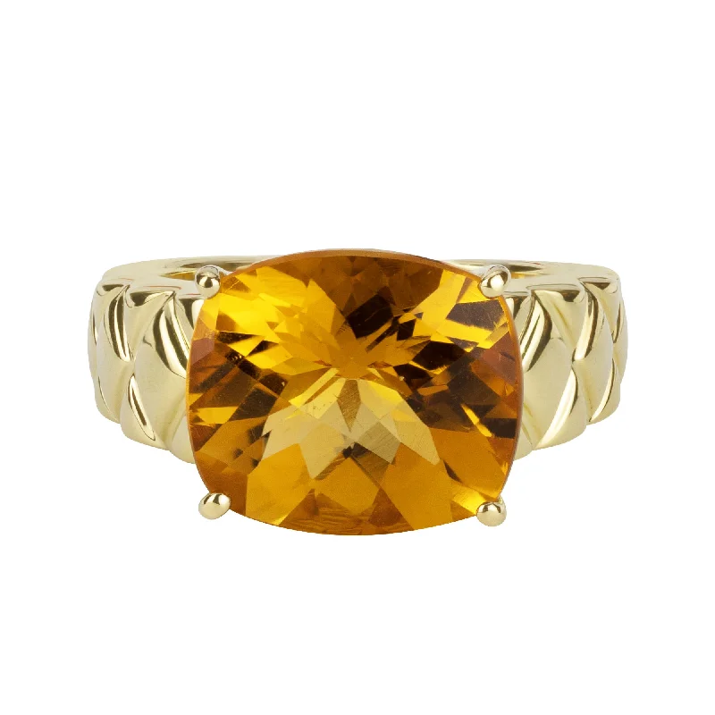 silver wedding bands for men with diamonds-Ring- Citrine (1745B)