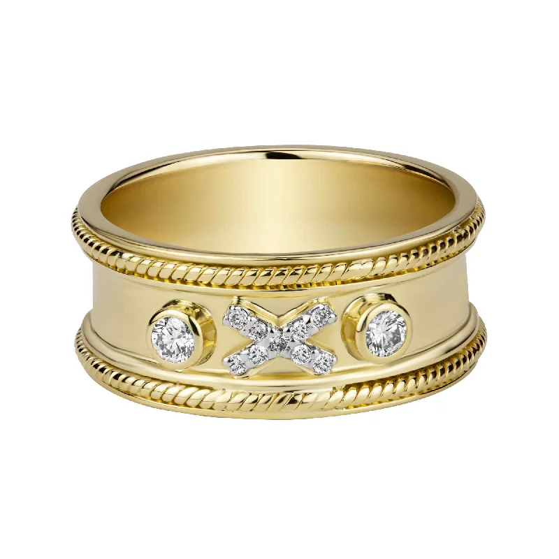 gold wedding bands with engraved initials-Ring - Diamond