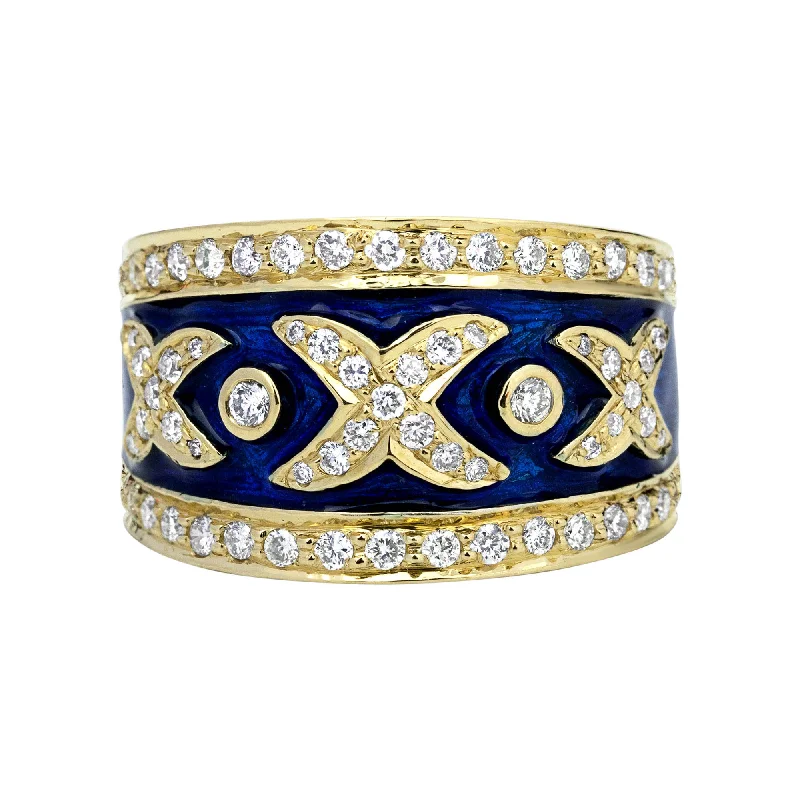 vintage custom rings for couples-Ring - Diamond (enamel) (2322A)