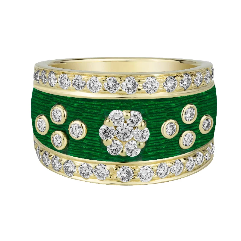 vintage wedding rings for women with diamonds-Ring - Diamond (enamel) (2360D)