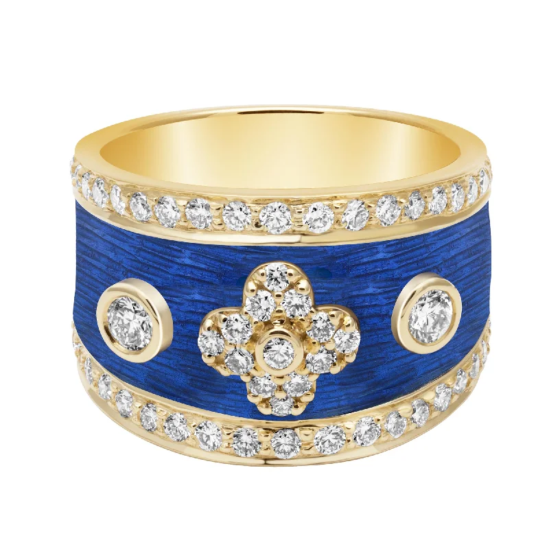 vintage wedding rings with multi-stones-Ring - Diamond (Enamel) (2401C)