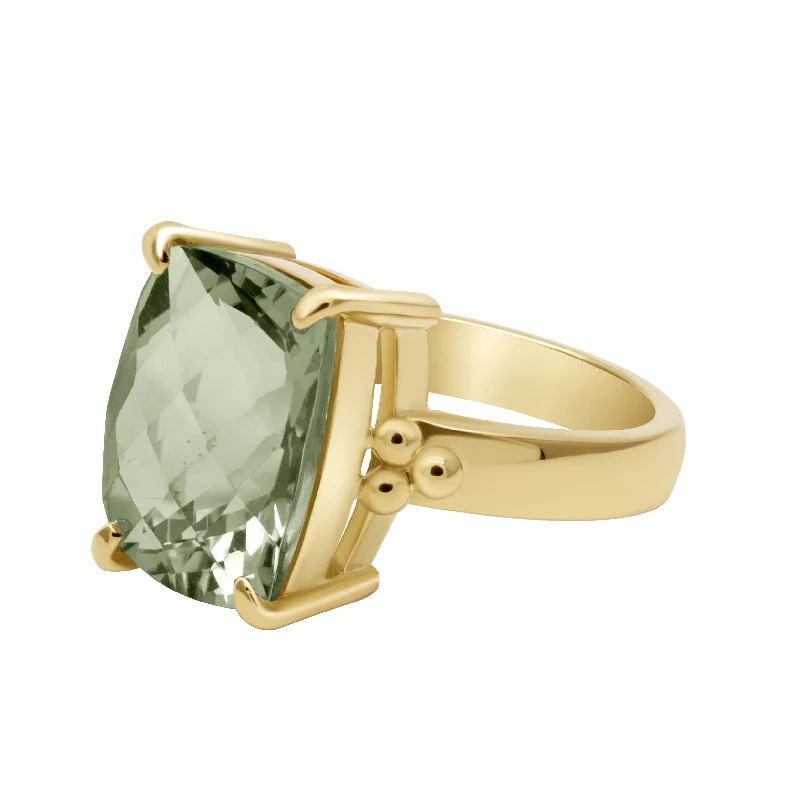 women’s rings with birthstones and diamonds-Ring - Green Quartz